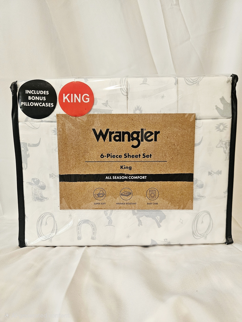 🤠 Wrangler King 6-Piece Sheet Set – NWT
